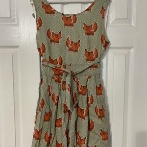 LA soul dress fox print mid thigh length